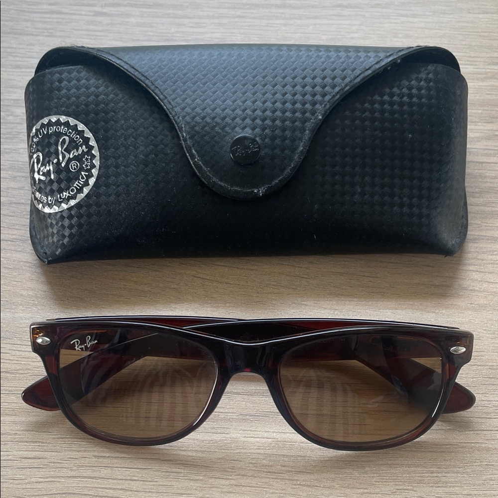Ray-Ban Black and Brown Sunglasses with Case